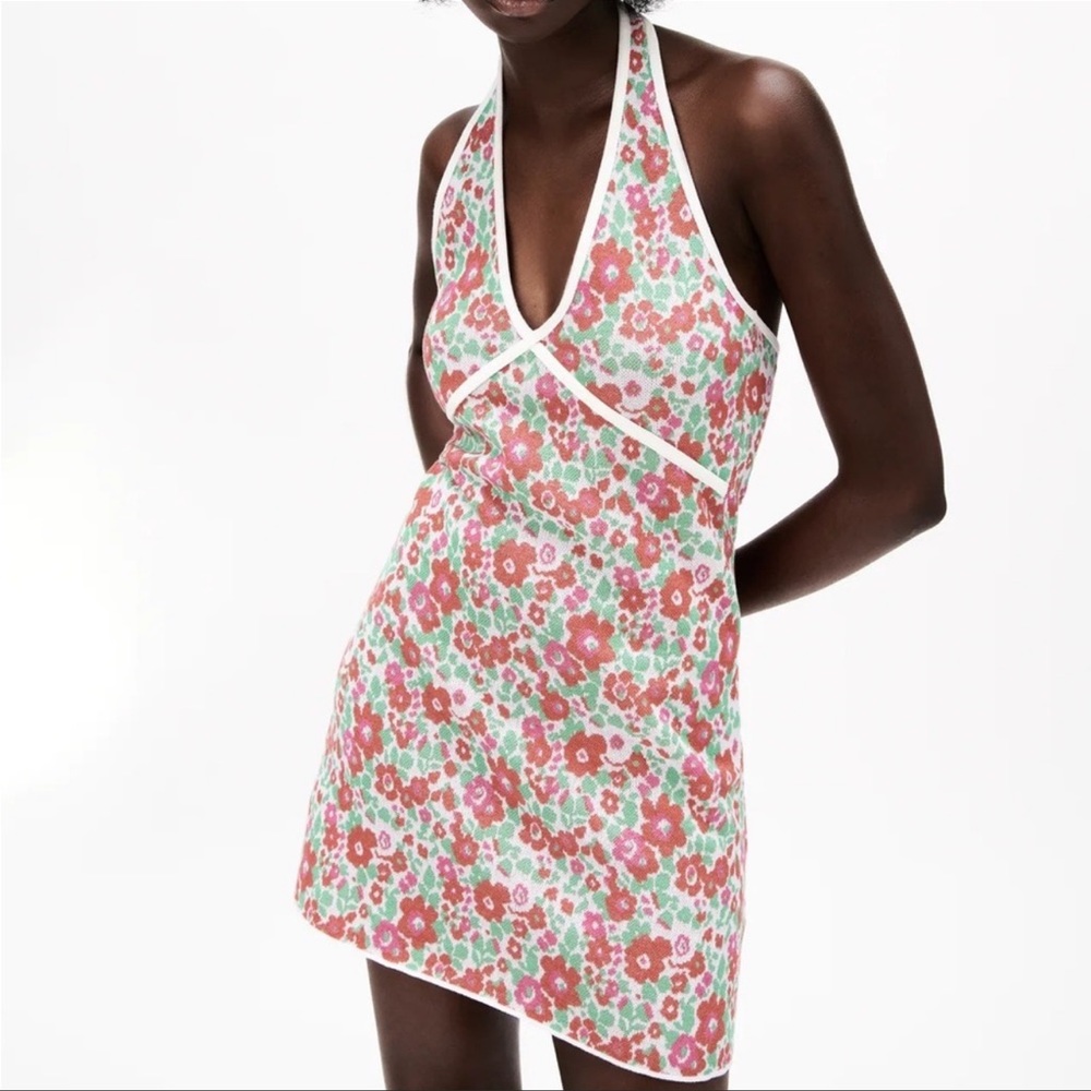 Zara Floral Halter Dress
